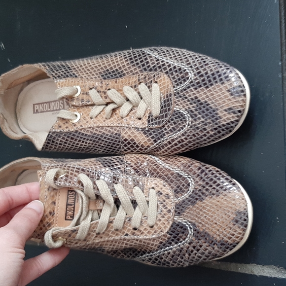 Women's Pikolinos Soft Leather Snake Pattern Lace-up Flats Trainers Size 7.5 - Picture 3 of 11